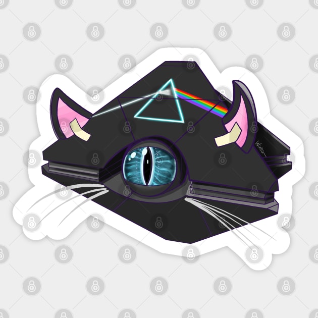 Dark Side Cat Shell Sticker by itWinter